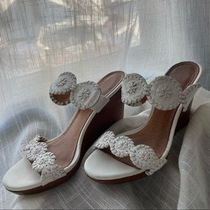 White Jack Rogers wedge heel